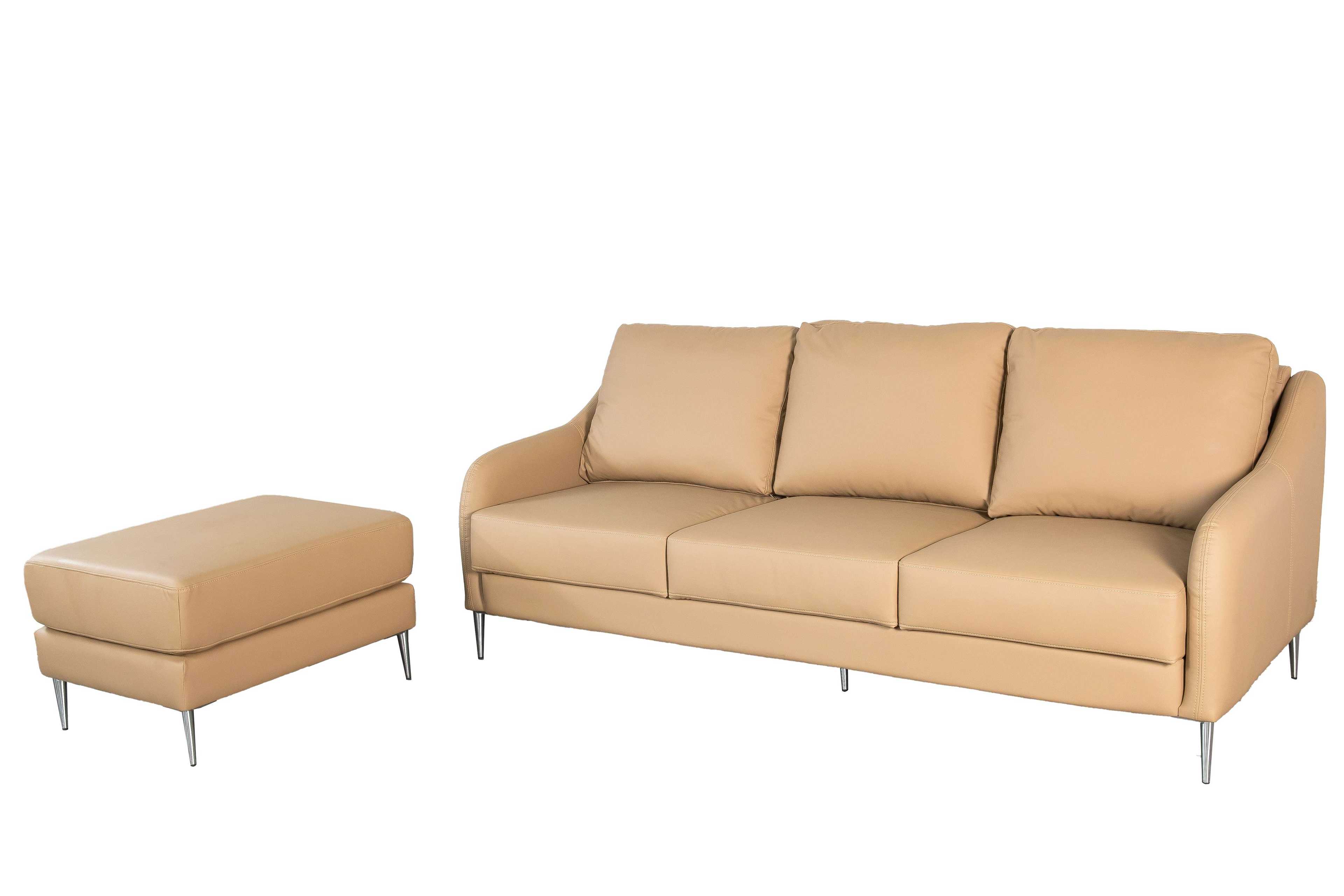 Sofa văng/băng Sofaland Romero Da bò thật tiếp xúc Màu ghi nhạt 2170 x 900 x 900