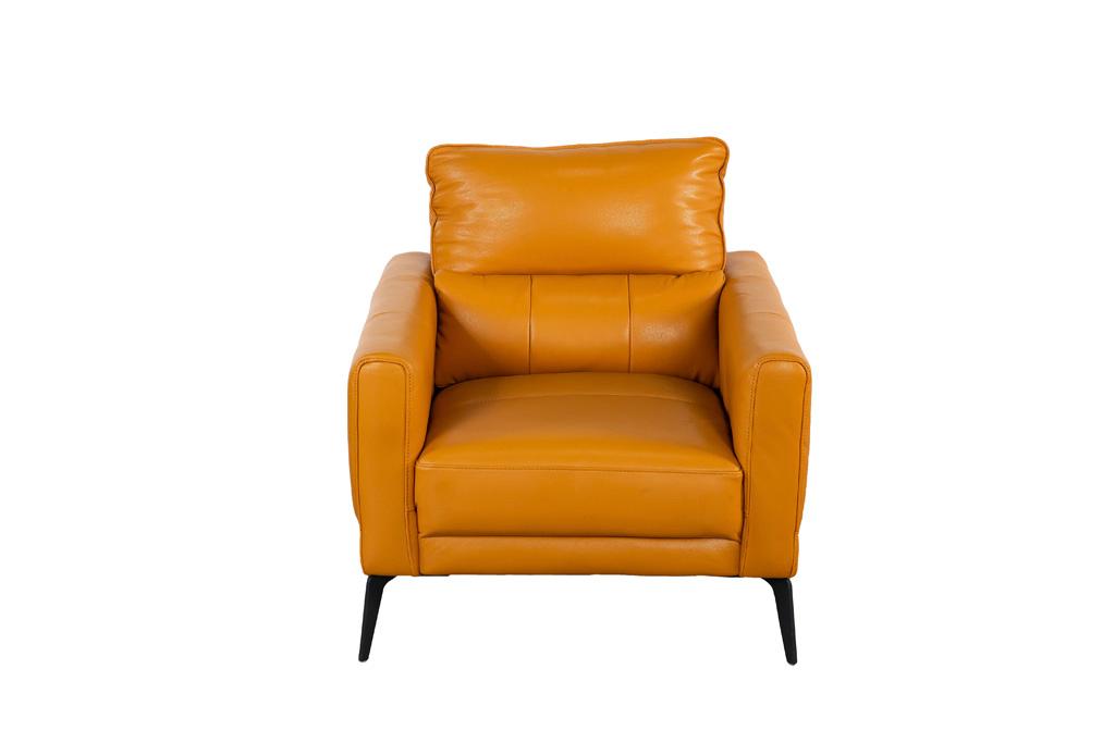 Sofa Đơn Kuka KT.035 da bò thật tiếp xúc màu vàng da bò (M5658) 89x96x89
