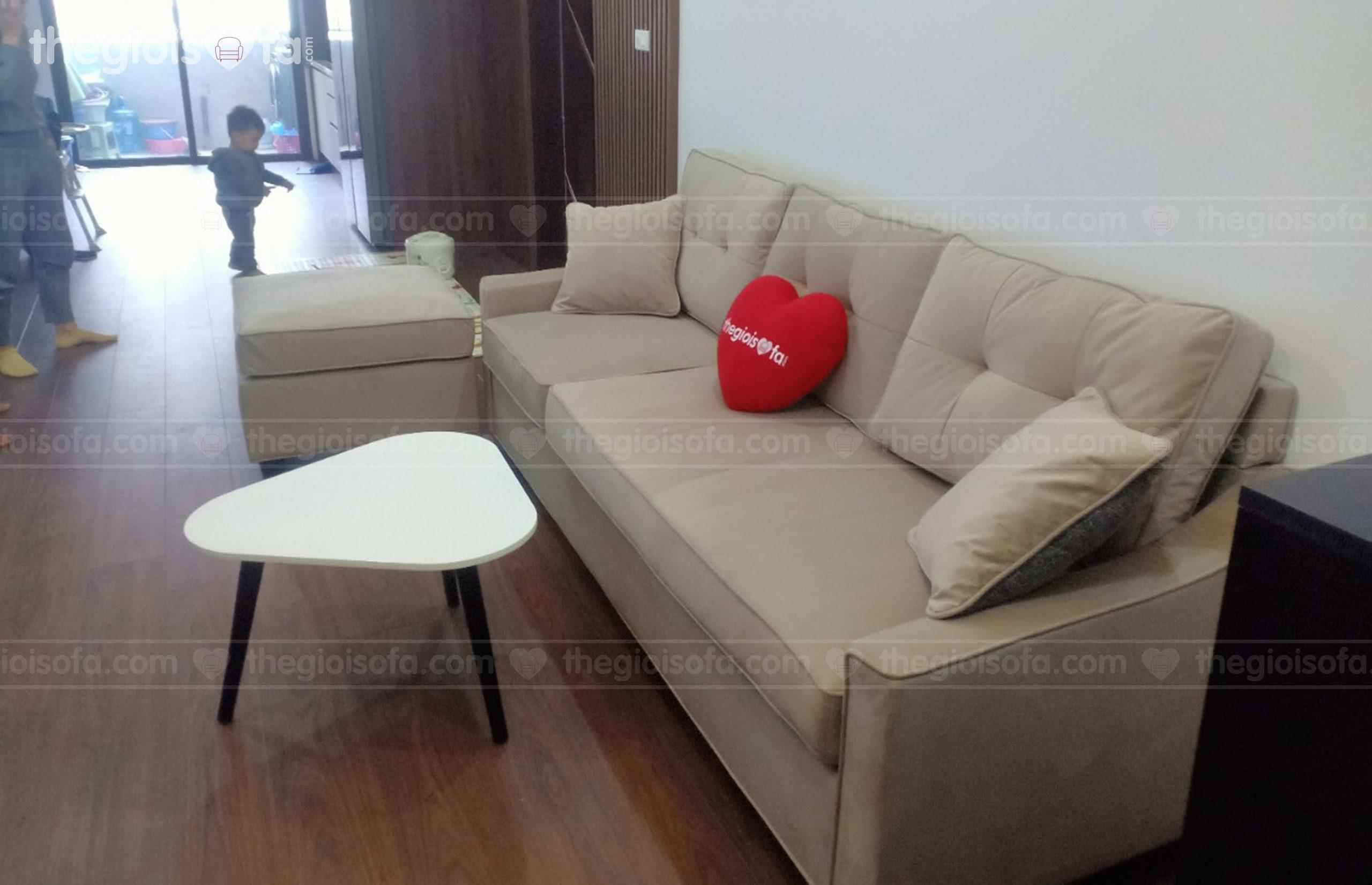 Giao hàng sofa băng nỉ nhung Sofaland Eden cho anh Cường tại HH3C Linh Đàm – Quận Hoàng Mai