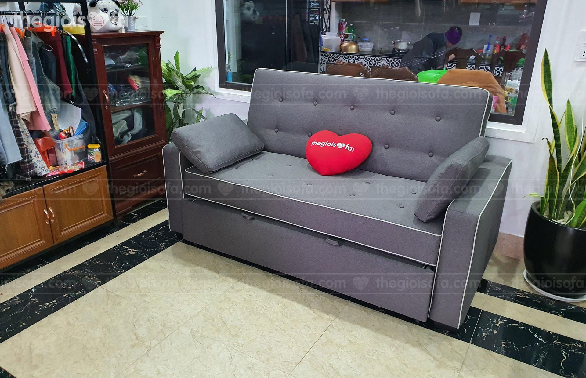 Giao hàng Sofa giường kéo Sofaland Darcy 1050 cho chị Hằng, mua sofa tại Lạng Sơn