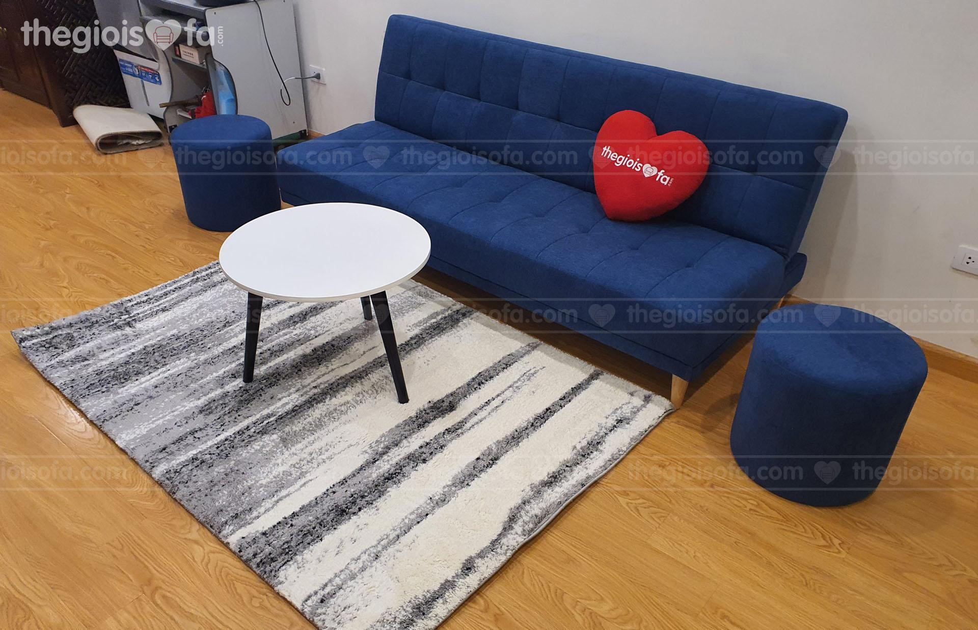 Giao hàng sofa giường màu xanh Sofaland vera cho chị Thơm tại Gelexia – CT1 – mua sofa Quận Hoàng Mai