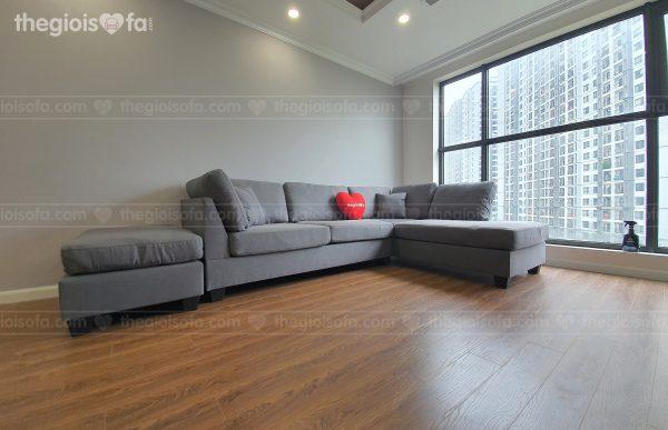 Giao hàng sofa nỉ góc cao cấp Sofaland Jasmin cho chị Hòa tại Sunshine Garden – Tòa G1 – Mua sofa Quận Hai Bà Trưng