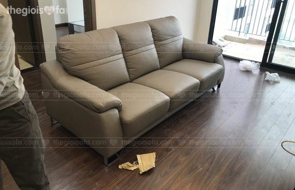 Giao hàng Sofa da thật Sofa Malaysia OMEGA 184 cho anh Dũng tại Bea Sky – Mua sofa Quận Hoàng Mai
