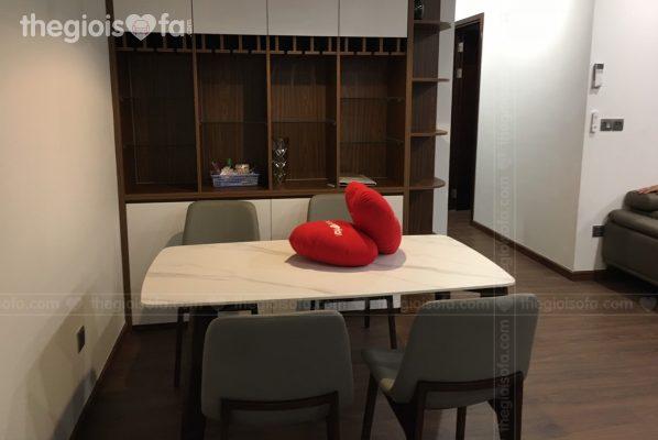 Giao hàng Bàn ăn Helmsley – mặt đá ceramic cao cấp cho chị Thúy tại Chung cư Element – M2 – Mua sofa Quận Cầu Giấy