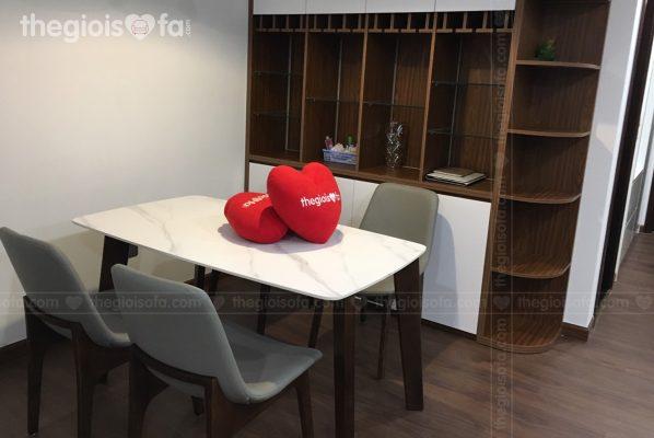 Giao hàng Bàn ăn Helmsley – mặt đá ceramic cao cấp cho chị Thúy tại Chung cư Element – M2 – Mua sofa Quận Cầu Giấy