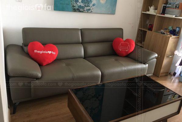 Giao hàng combo Sofa văng da Dorsten, bàn trà Suki mặt kính cho anh Thái tại Iris Garden – Mua sofa Quận Nam Từ Liêm