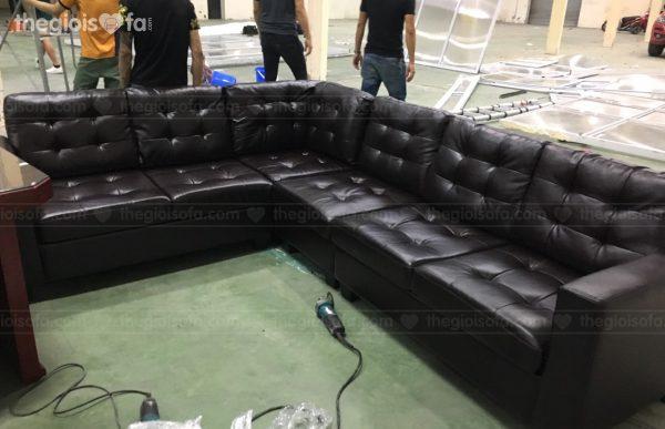 Giao hàng sofa góc da Vista cho anh Giáp tại 109 Trường Chinh – Mua sofa Quận Thanh Xuân