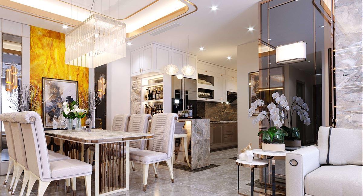 Nội thất phòng ăn phong cách luxury