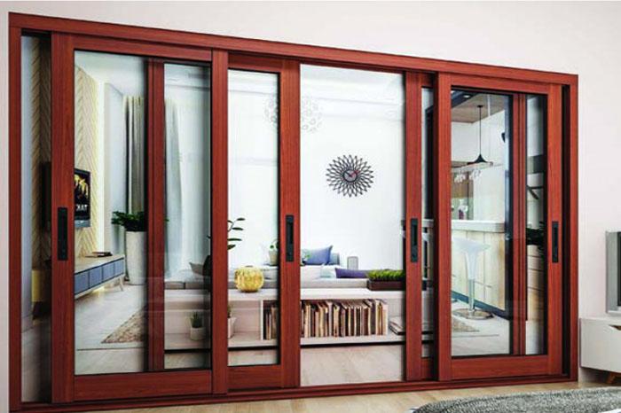 cửa nhôm giả gỗ