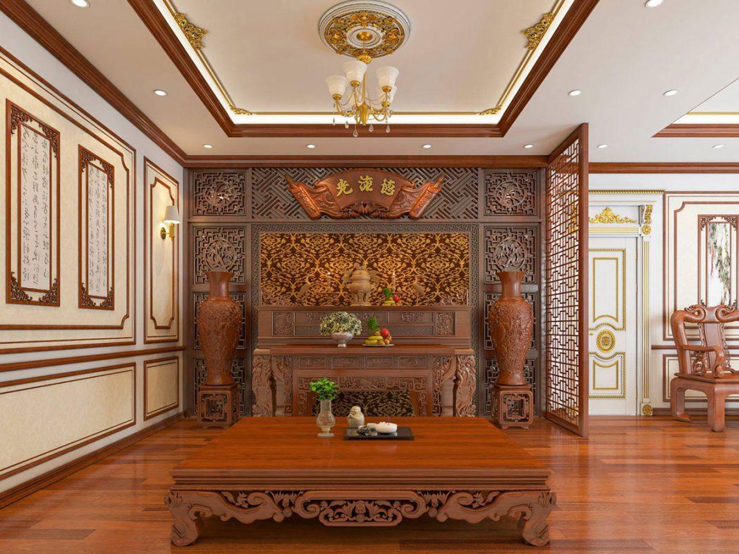 mẫu đèn gỗ phòng thờ