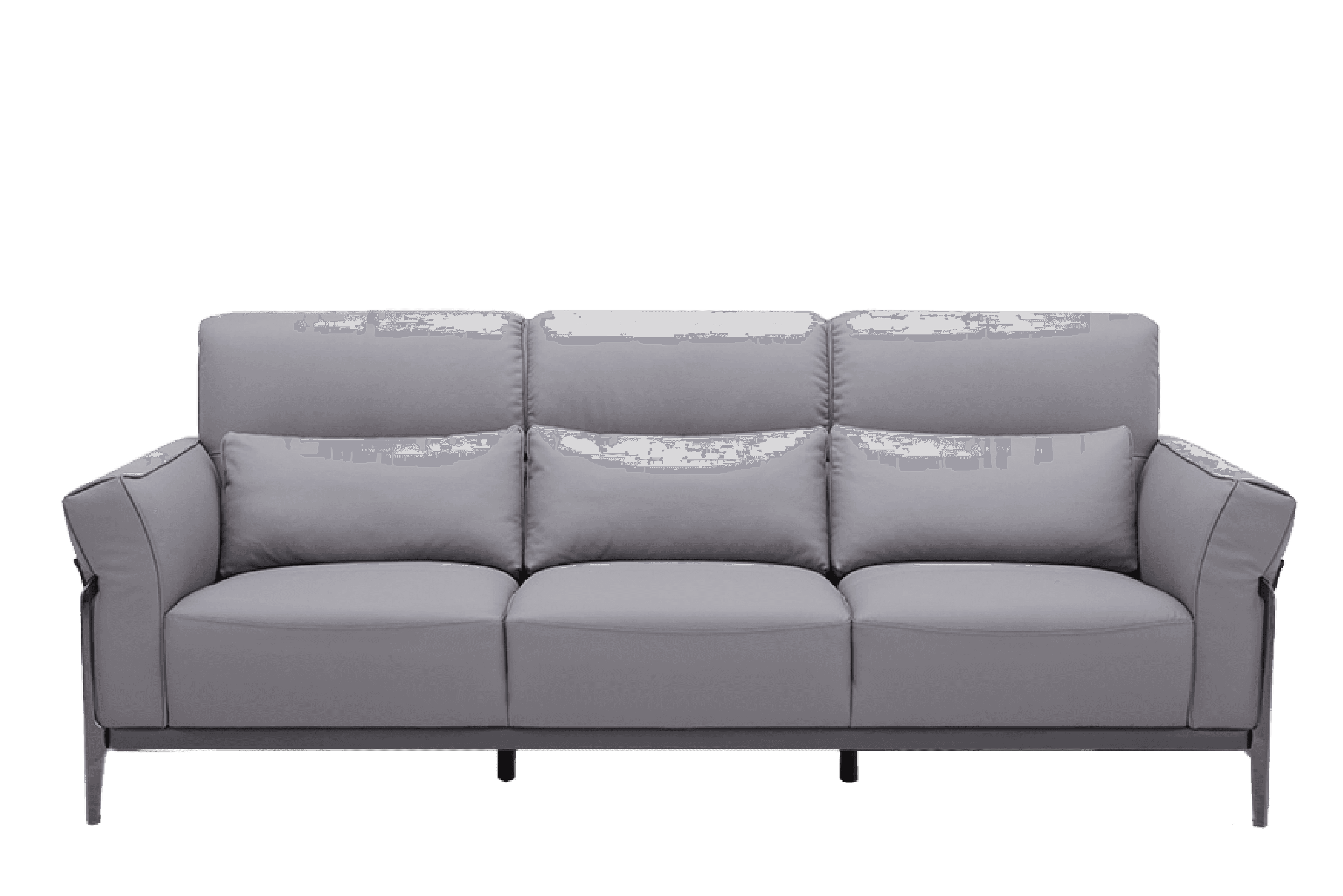 Sofa Văng Kuka 8181 da bò thật tiếp xúc màu ghi đậm (U632023) 227x103x81