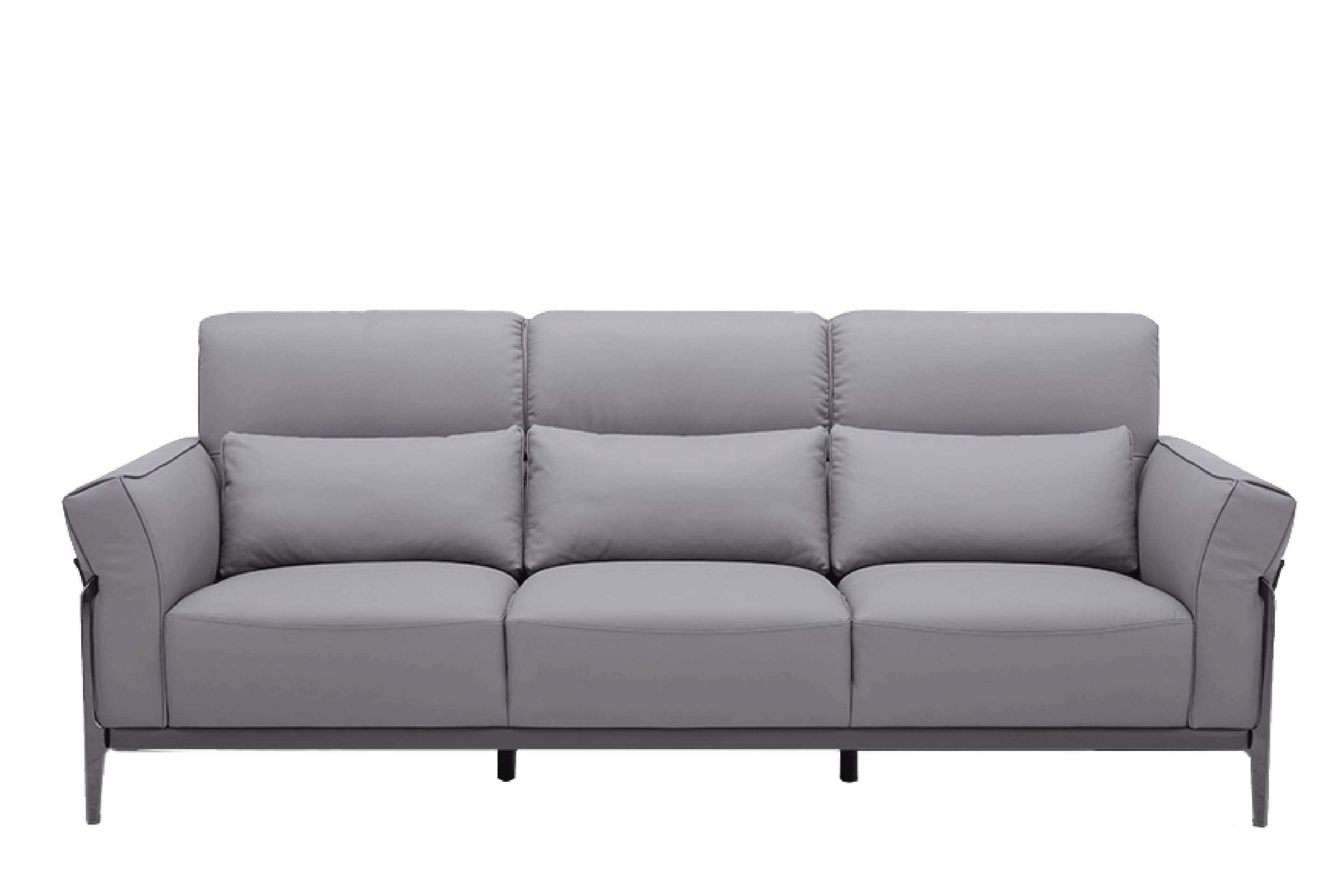 Sofa Văng Kuka 8181 da bò thật tiếp xúc màu ghi đậm (U632023) 227x103x81