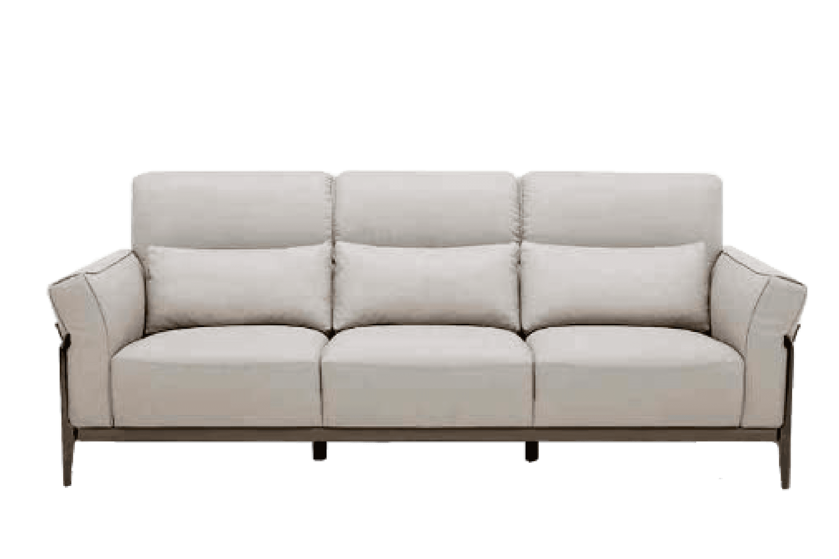 Sofa Văng Kuka 8181 da bò thật tiếp xúc màu ghi nhạt (U632023) 281x103x81