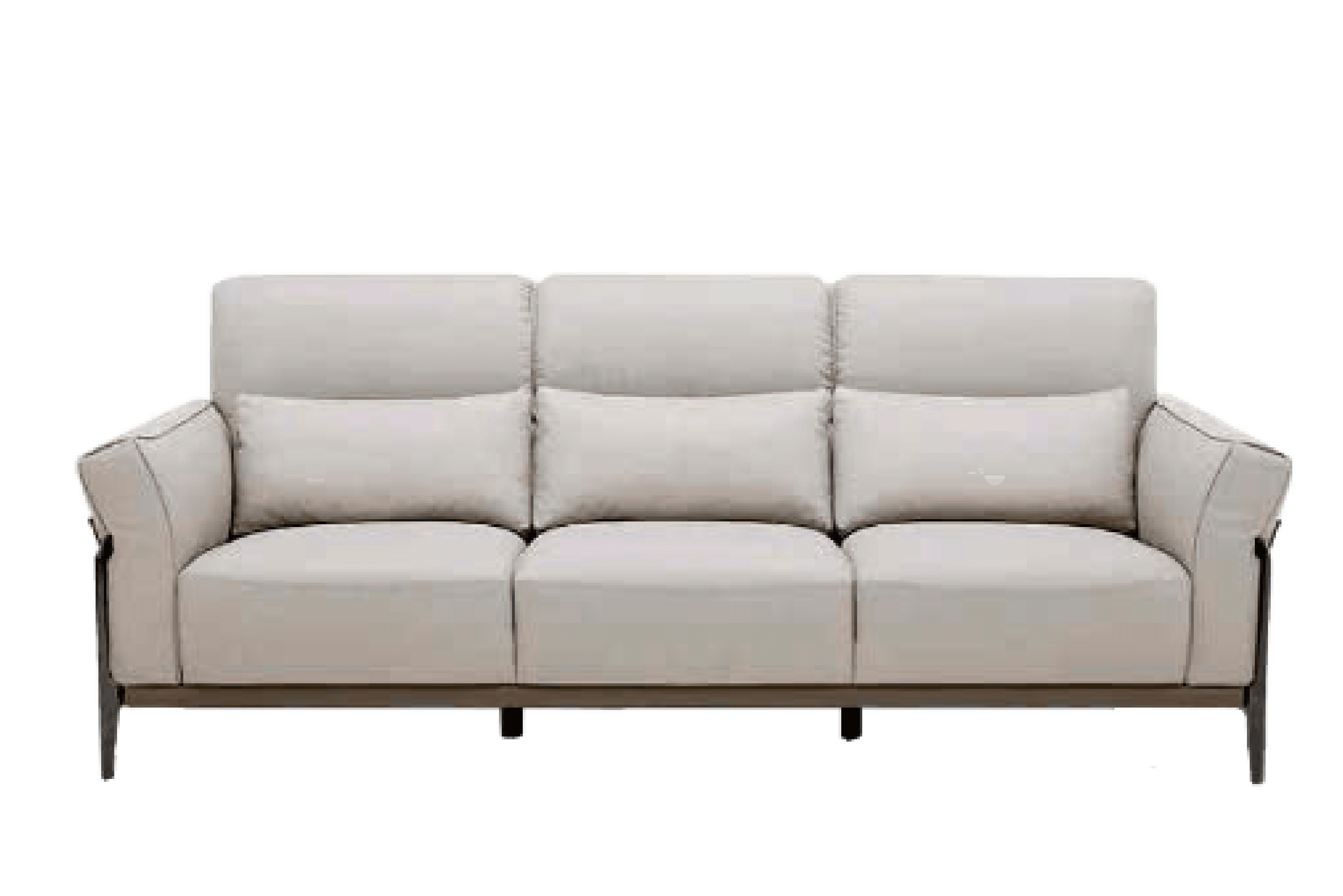 Sofa Văng Kuka 8181 da bò thật tiếp xúc màu ghi nhạt (U632023) 281x103x81