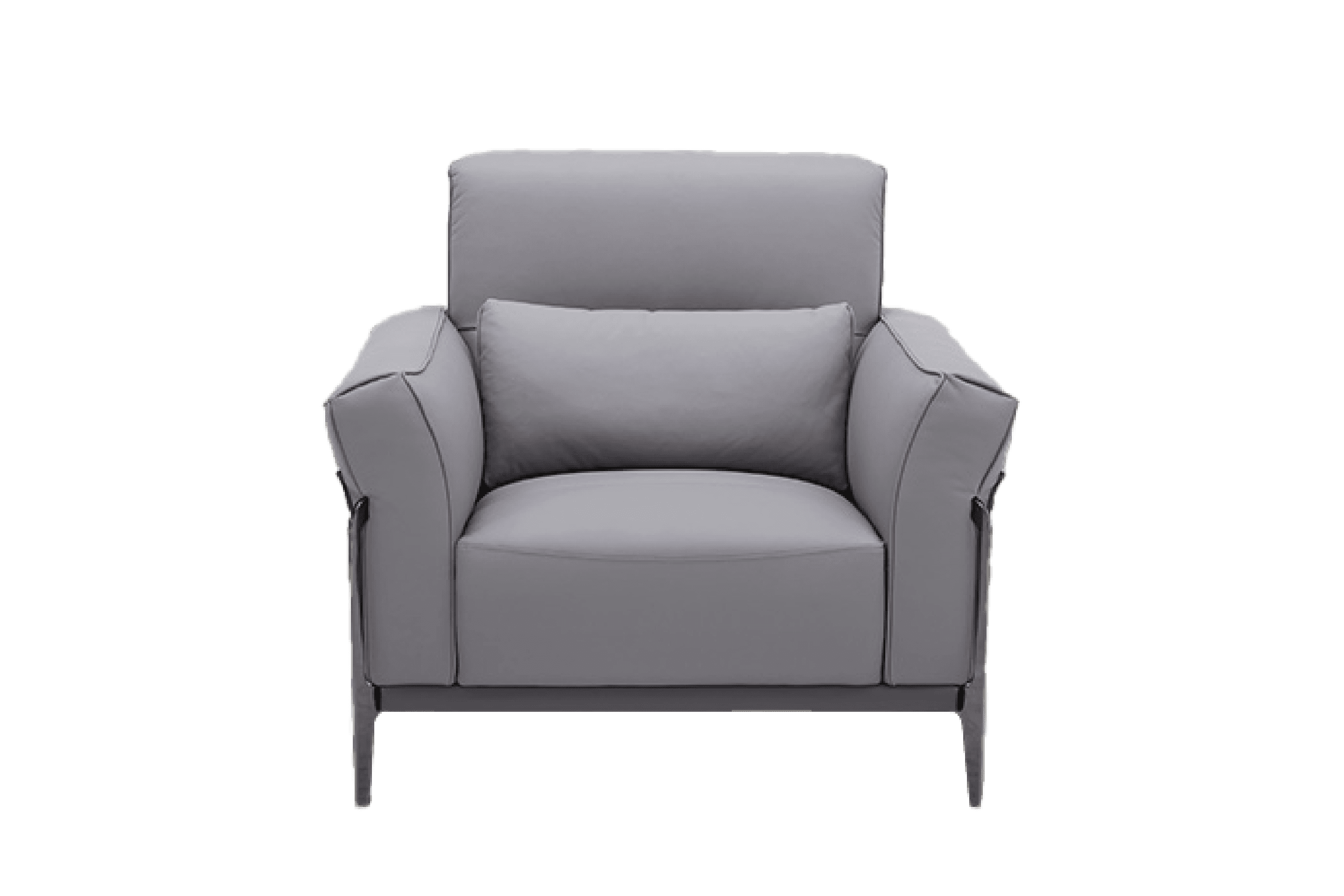 Sofa Đơn Kuka 8181 da bò thật tiếp xúc màu ghi đậm (U632023) 105x103x81