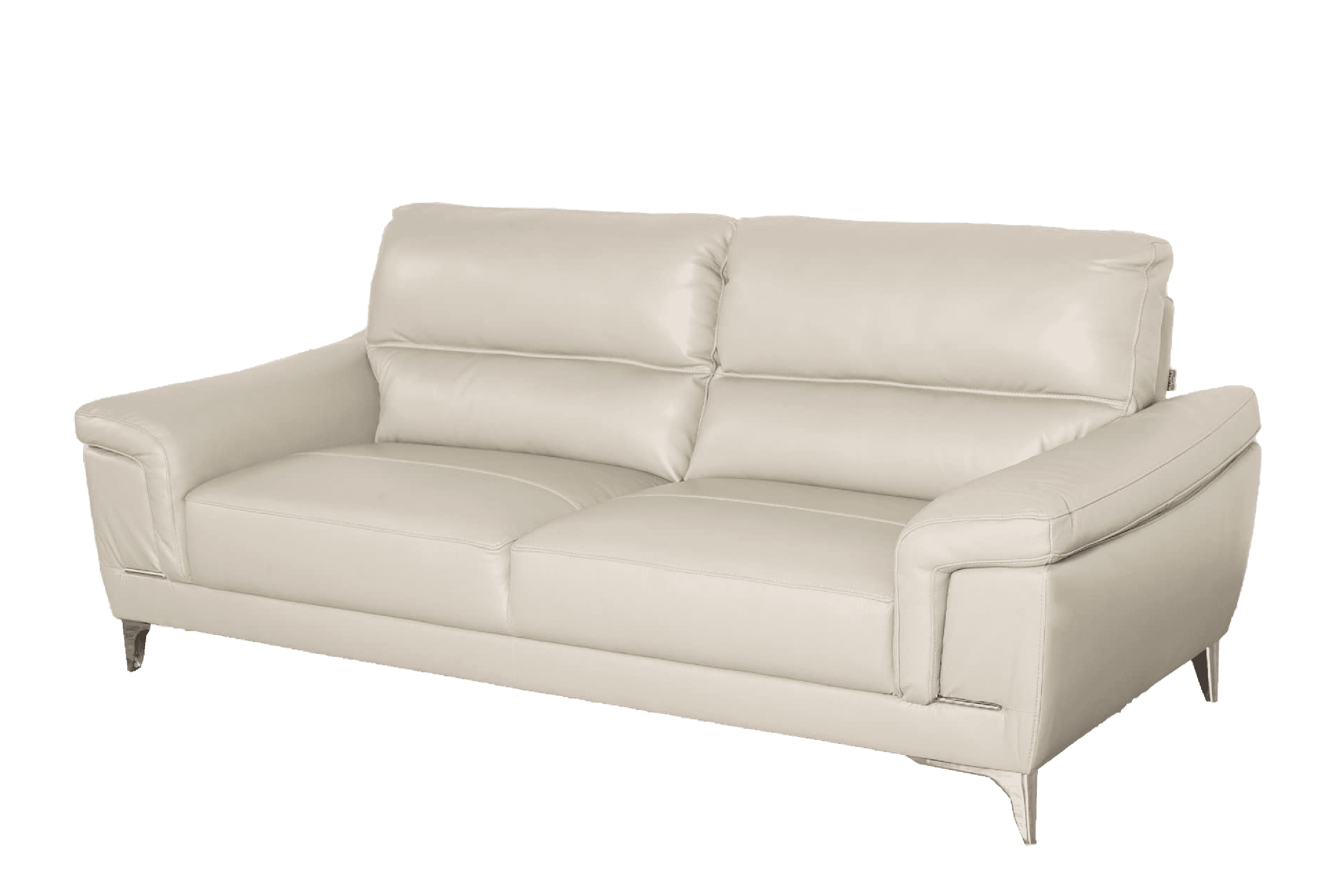 Sofa Văng Kuka 1893B da bò thật tiếp xúc màu ghi nhạt (M5653) 215x95x86