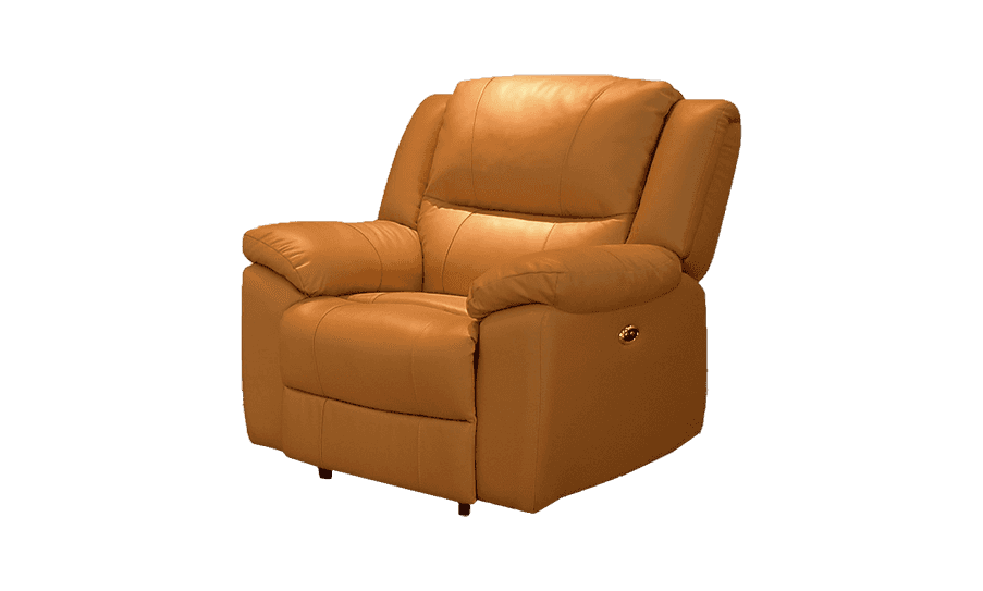 Sofa Đơn Sofaland OLIVIA da bò thật tiếp xúc màu vàng da bò 98x90x103