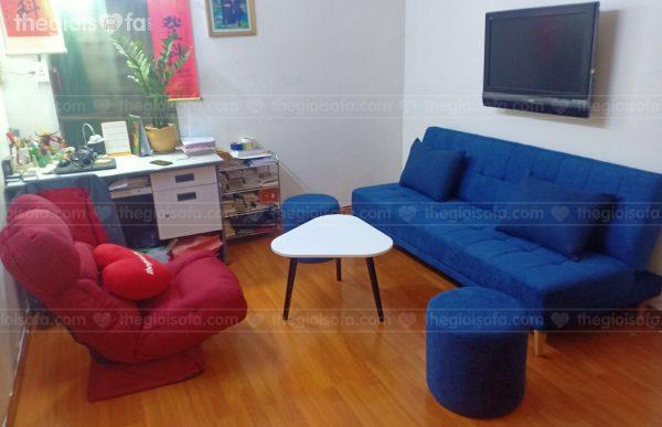Giao hàng Sofa giường giá rẻ Sofaland Vera Blue cho chị Lan tại 194 Giải Phóng – Quận Thanh Xuân