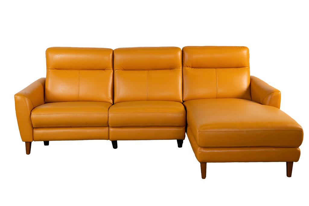 Ghế Sofa góc trái Kuka 5318E Da thật 100% Màu da bò 271x172x102