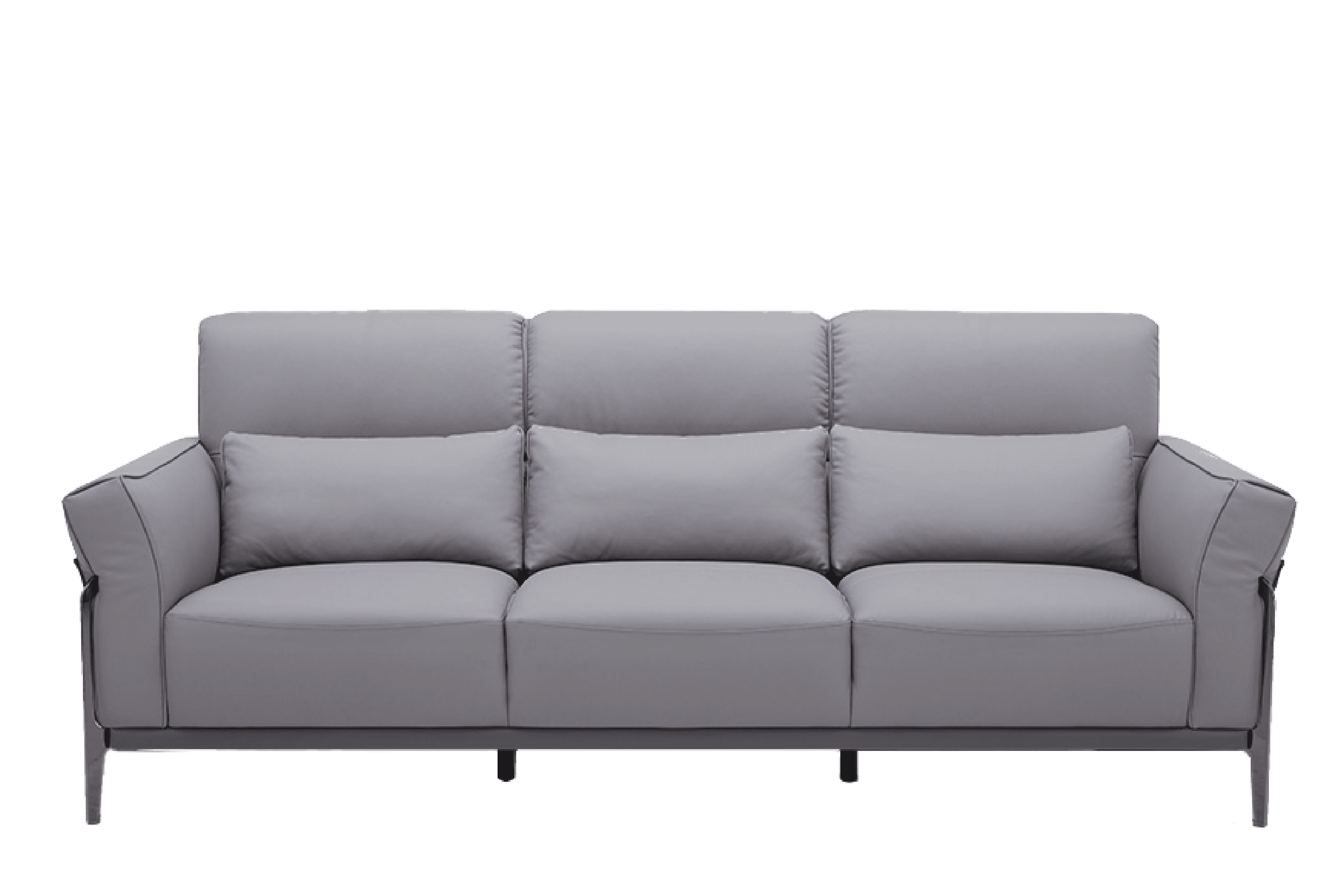 Sofa Văng Kuka 8181 da bò thật tiếp xúc màu ghi đậm (U632023) 227x103x81