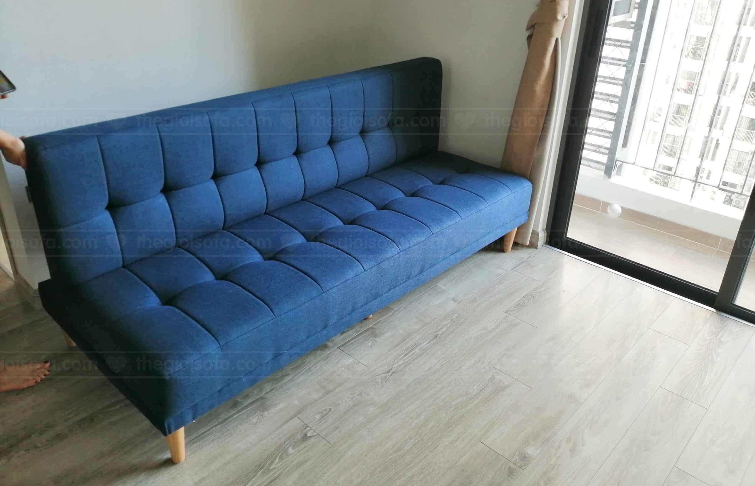 Giao hàng Sofa giường Sofaland Vera Blue cho nhà chị Vũ Loan tại Ecopark