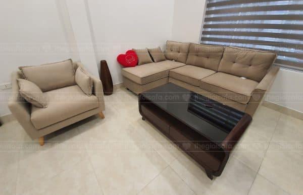 Giao hàng sofa góc giá rẻ Sofaland Eden cho anh Đức tại Đại Từ - Quận Hoàng Mai