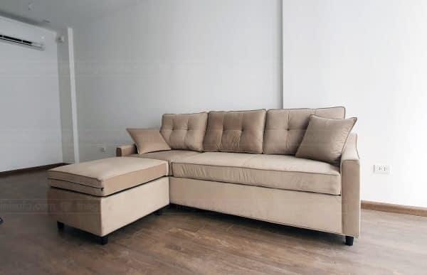 Giao hàng sofa góc nỉ Sofaland Eden cho nhà anh Quân – Green Pearl
