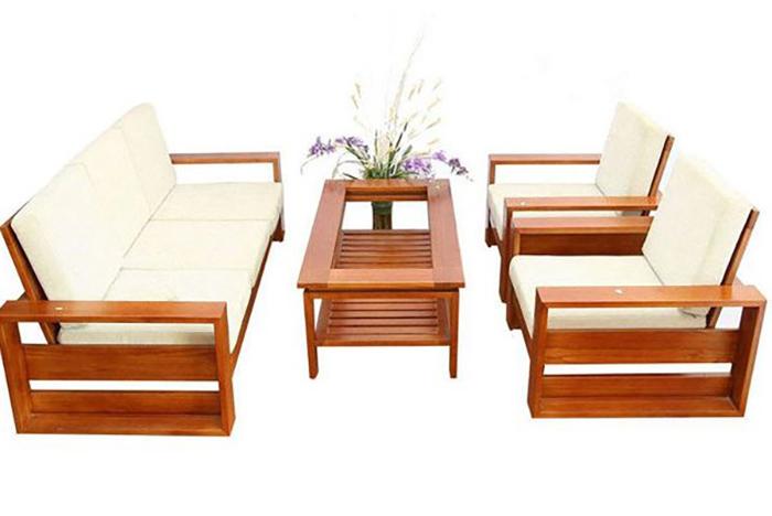 Mẫu sofa gỗ có kiểu dáng đơn giản với giá thành 3 triệu