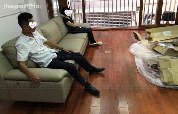 Giao hàng Sofa băng da CELLOTI 176 (RAFFLE) cho chị Hiền tại Lương Khánh Thiện – Huyện Chương Mỹ