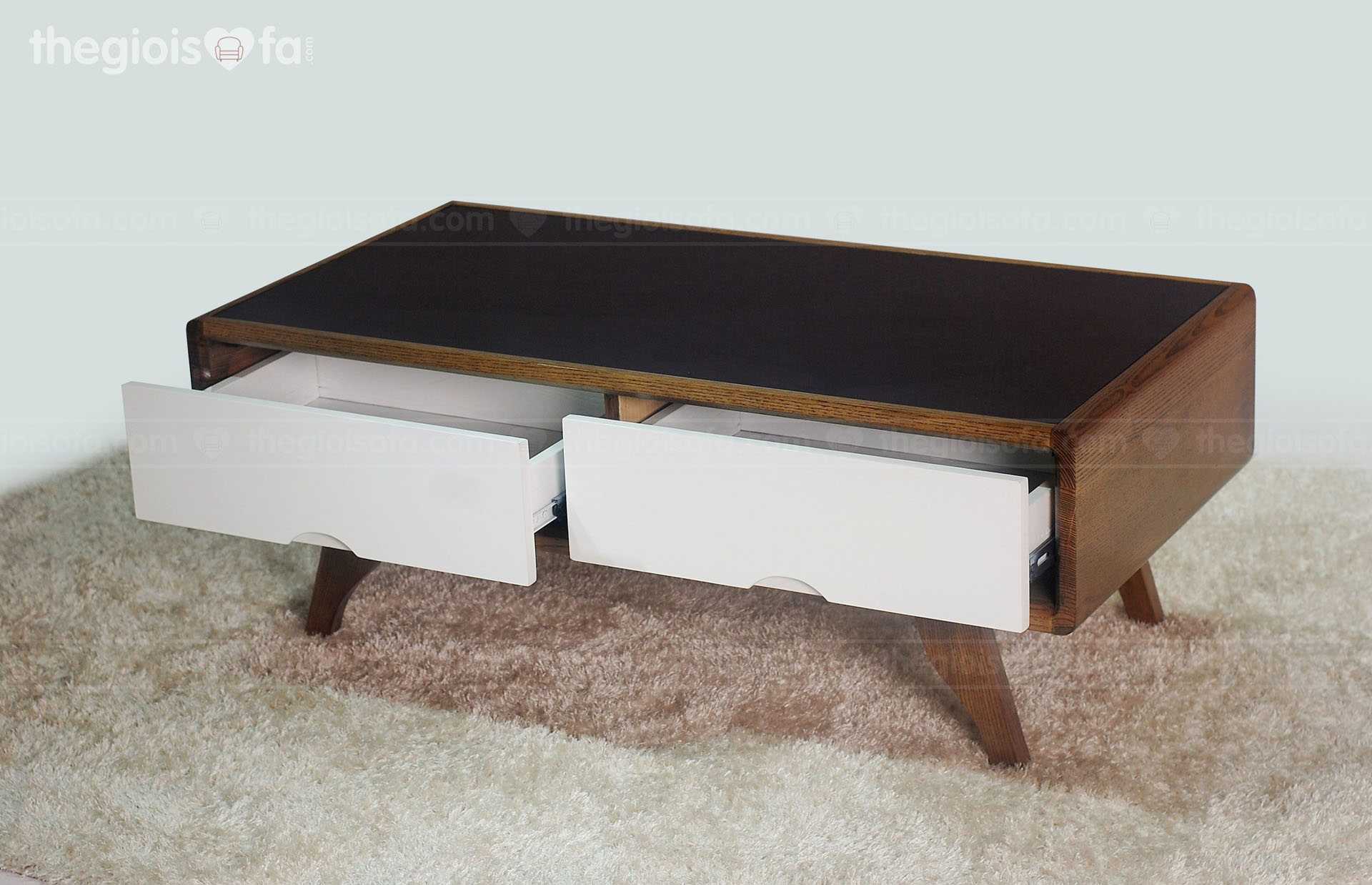 Bàn trà Suki – Gỗ tần bì mặt kính