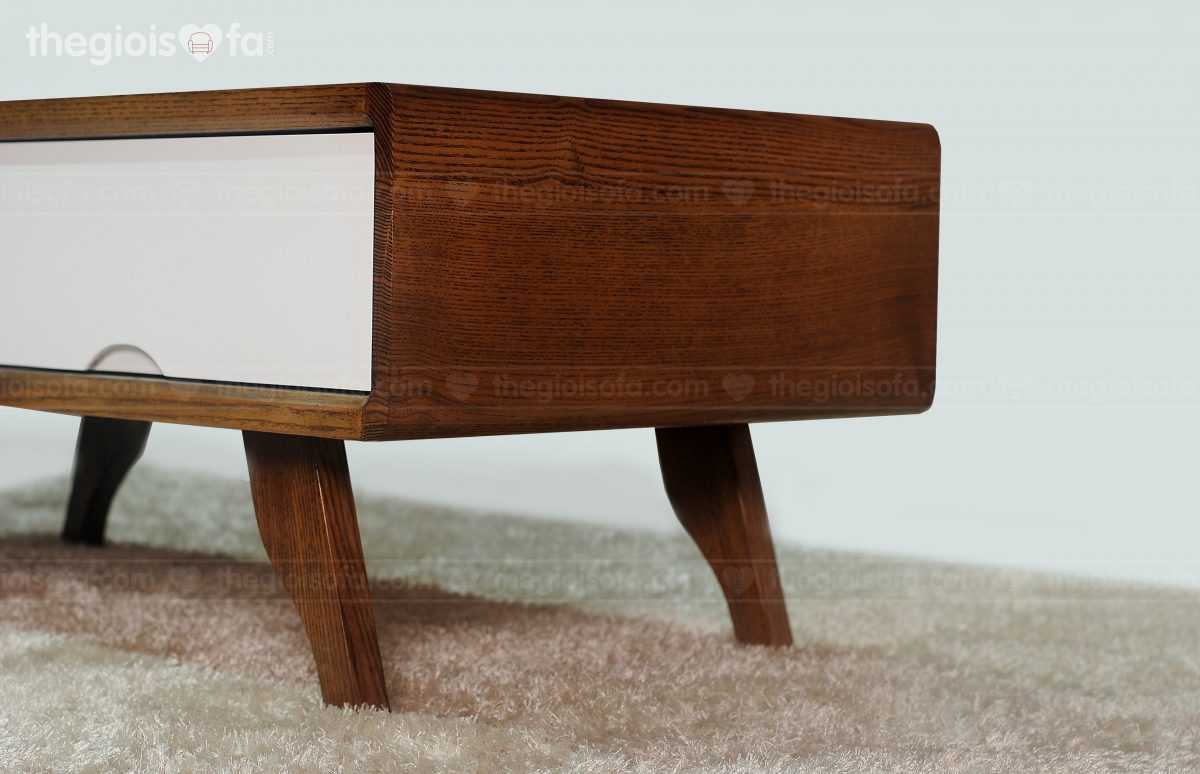 Bàn trà Suki – Gỗ tần bì mặt kính