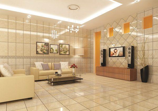 chọn kích thước gạch ốp tường phòng khách