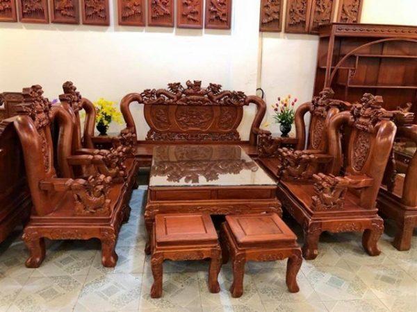 bàn ghế gỗ hương 10 món